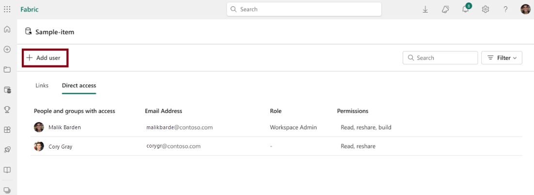 ユーザーの追加のスクリーンショット。