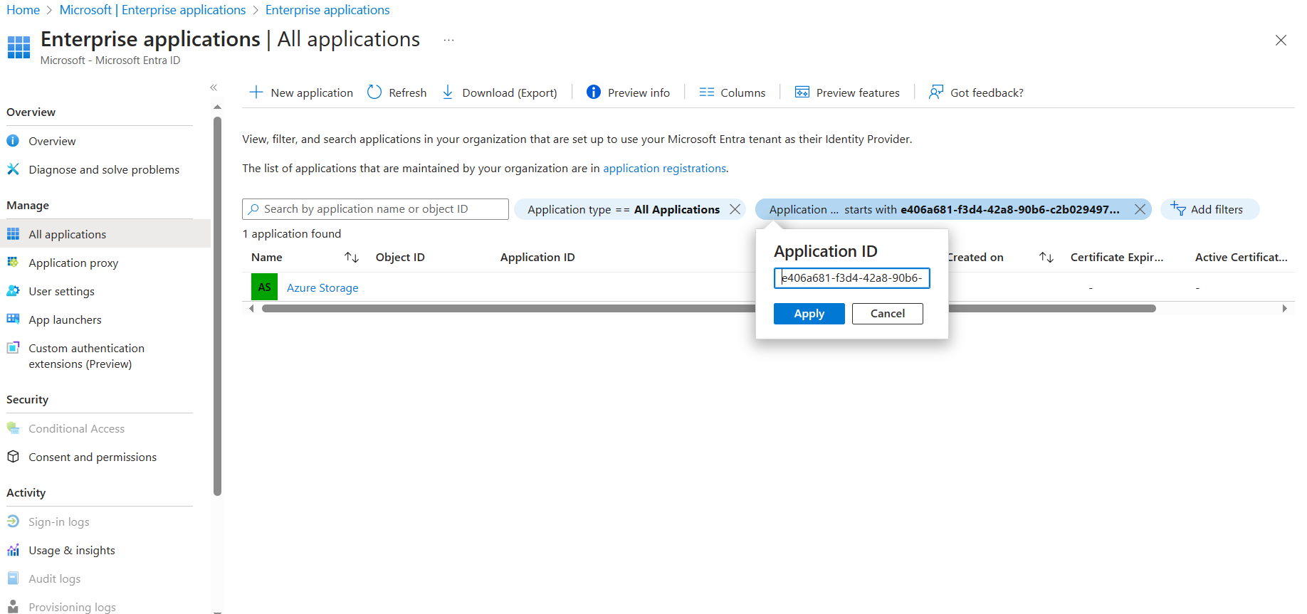 Azure portal での Azure Storage プロビジョニングを示すスクリーンショット。