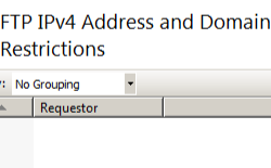 [F T P I P v 4 Address and Domain Restrictions]\(アドレスとドメインの制限\) 機能の [機能設定の編集] セクションの [操作] ウィンドウのスクリーンショット。
