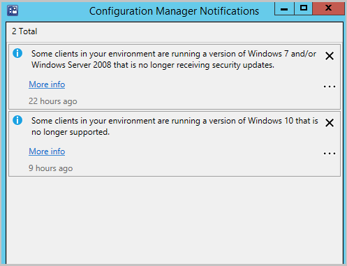 コンソール通知のConfiguration Manager - Configuration コンソール通知のConfiguration Manager - Configuration