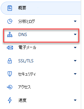 [DNS] を選択します。