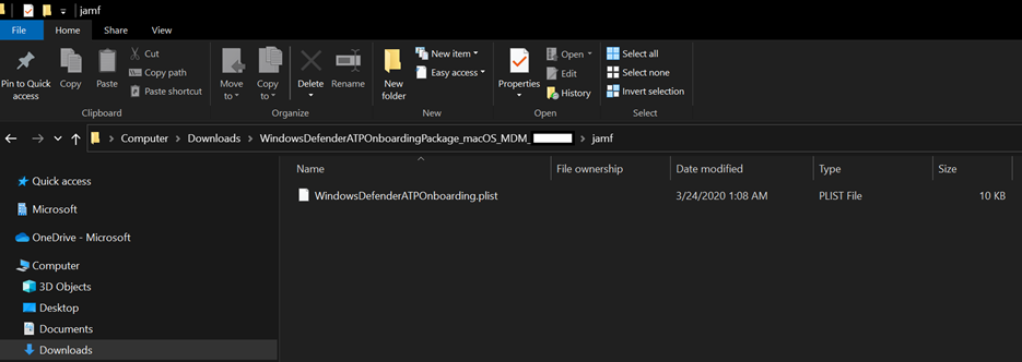 WINDOWS DEFENDER ATP オンボード ファイル。