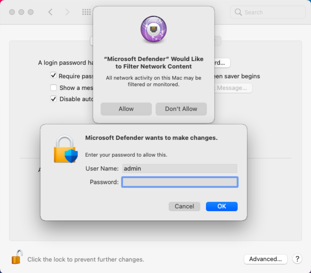 両方のチェック ボックスをオンにするときに表示されるポップアップ。