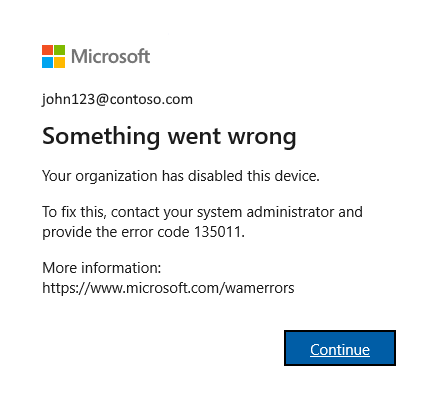 エラーコード 135011 の対処方法 | Japan Azure Identity
