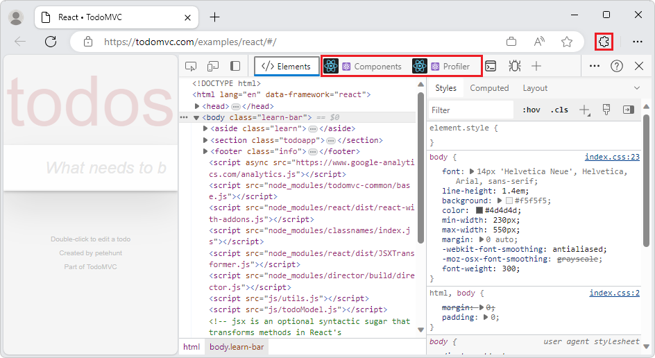 DevTools:2 つの新しいReact拡張機能ツール タブが表示されます