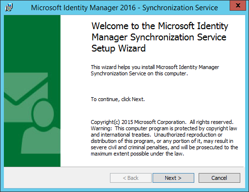 Microsoft Identity Manager 同期サービスのインストール | Microsoft 