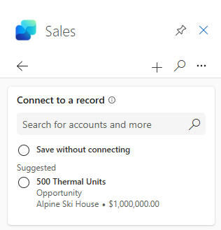 Screenshot of AI-suggested records in global search.