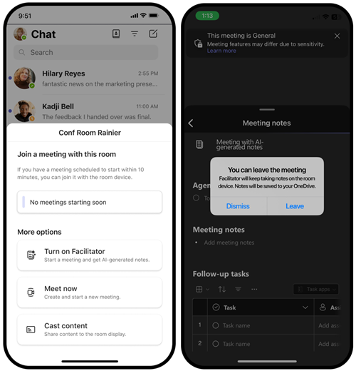 モバイル エクスペリエンスのスクリーンショット。