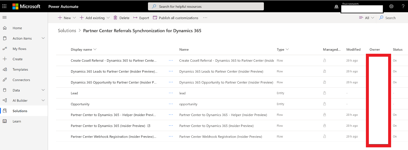 使用可能な CRM を示すスクリーンショット。