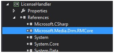 Microsoft.Media.Drm.RMCore の参照