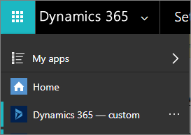 dynamics 365 カスタム アプリの表示。