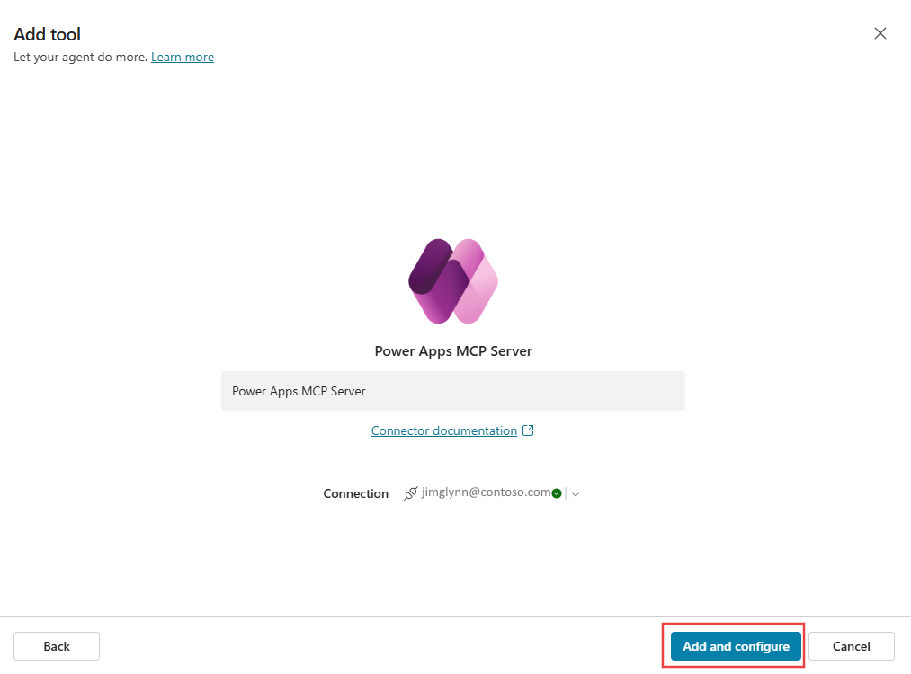 Power Apps MCP サーバーを追加して構成します