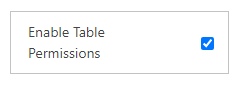 一覧のテーブルのアクセス許可を有効にする。