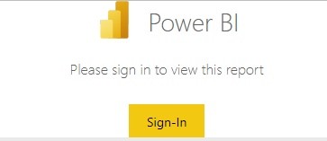 このレポート ダイアログを表示するためのサインインが表示されている Power BI サインイン ページのスクリーンショット。