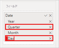 Screenshot of changing the Date hierarchy.