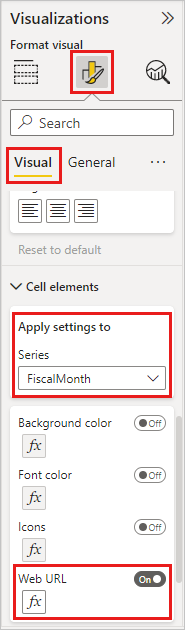 [オン] の値を持つ Web URL 設定を示すスクリーンショット。