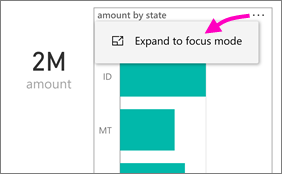 フォーカス モードへの展開のスクリーンショット。