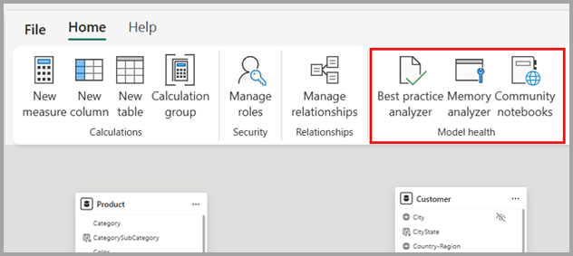ノートブック エクスペリエンスにアクセスするホーム リボンのスクリーンショット。