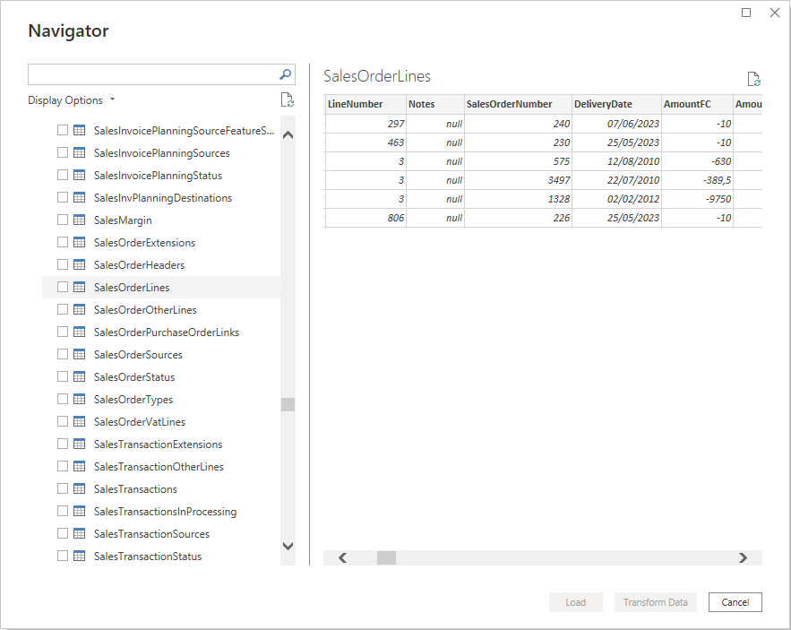 正確なオンライン コンテンツを示すナビゲーター画面。