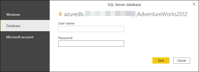 SQL Server データベース コネクタの認証方法。