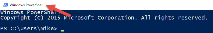 図 1-4 - PowerShell ウィンドウのタイトル バー