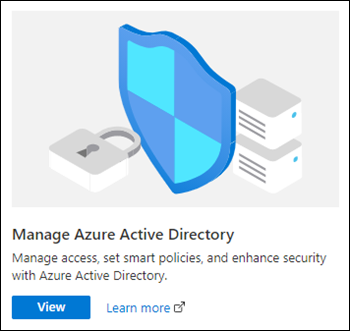 Azure AD ポータルの [Azure Active Directory の管理] の下にある [表示] をクリックします。