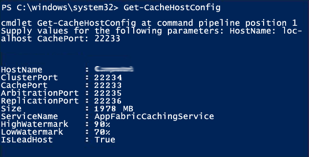 Get-CacheHostConfig コマンド