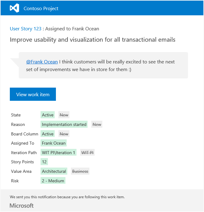 Improved formatting and usability of emails