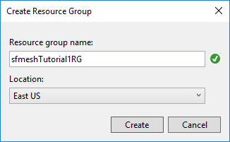 新しいリソース グループの作成方法を示すスクリーンショット。