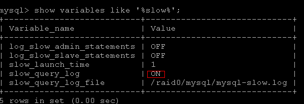 Slow-query-log ON