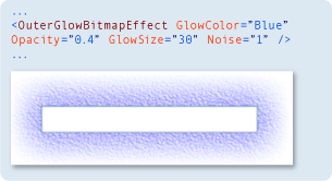 スクリーンショット : OuterGlowBitmapEffect ビットマップ効果