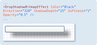 スクリーンショット : DropShadowBitmapEffect