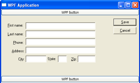WPF アプリケーションのスクリーンショット