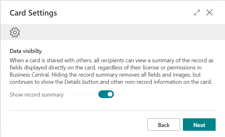 アダプティブ カード セキュリティ ウィザード。