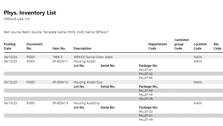[現物在庫一覧] のスクリーンショット