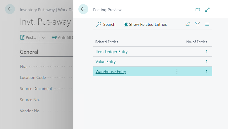 在庫プットアウェイ - プレビュー