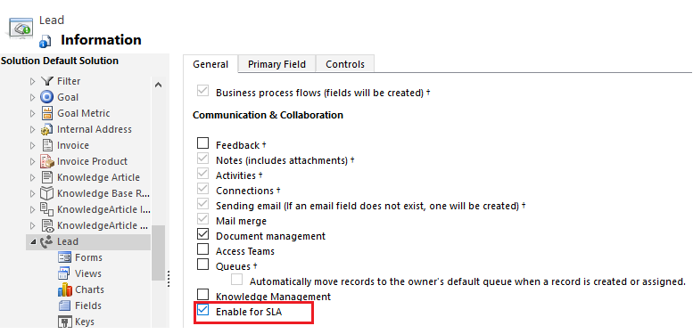 Enable for SLAs