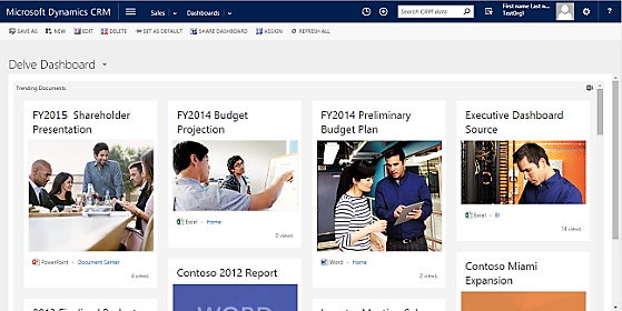 Dynamics 365 の Office Delve ダッシュボード