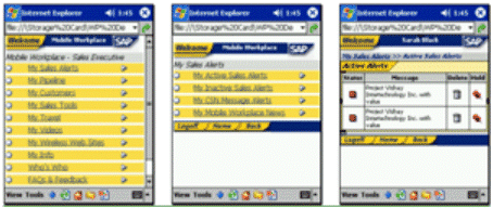 図 3: スタンドアロン Web ベース アプリケーションの一例 : SAP AG の mySAP Mobile Business