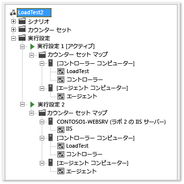 ロード テストの実行設定