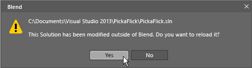 Blend のファイルの再読み込みメッセージ
