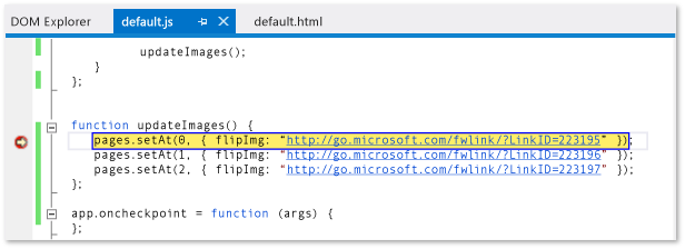 Using break mode with the JavaScript Console