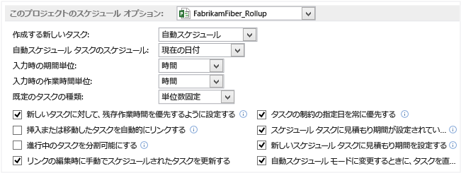 スケジュール オプション