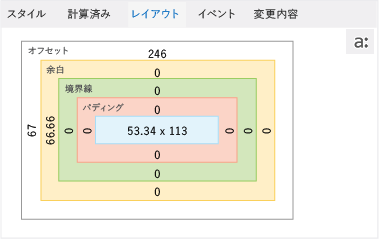 DOM Explorer の [レイアウト] タブ