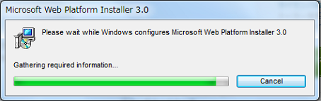 Web Platform Installer のインストールが自動的に開始