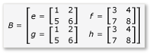 2 × 2 サブ行列に分割された 4 × 4 行列