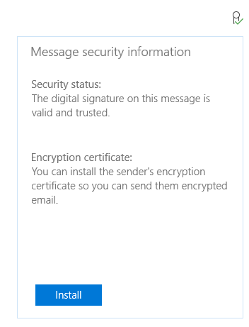 メッセージのセキュリティ情報