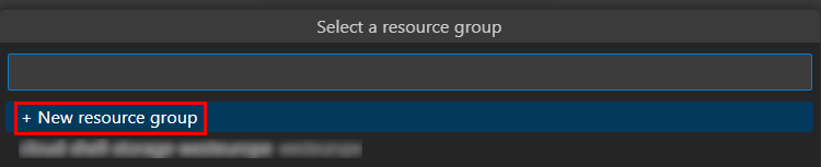 スクリーンショットは、新しい Azure リソース グループを作成するオプションを示しています。