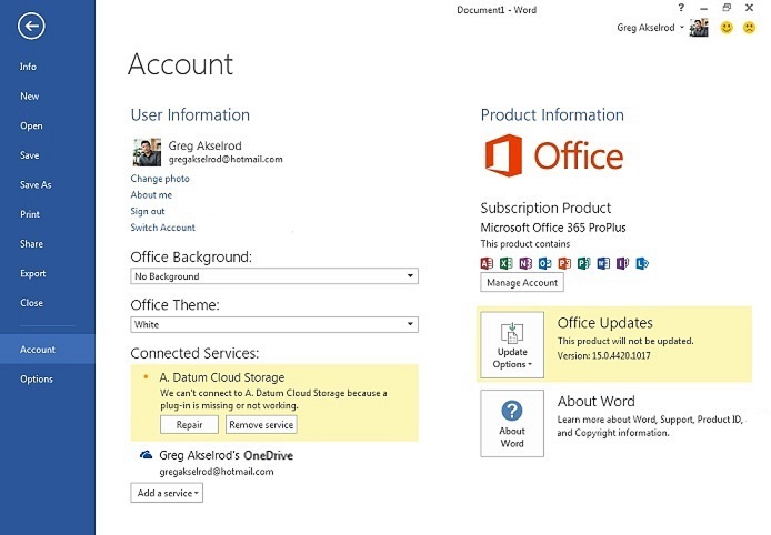インストールされるクラウド サービス - インストールの要求