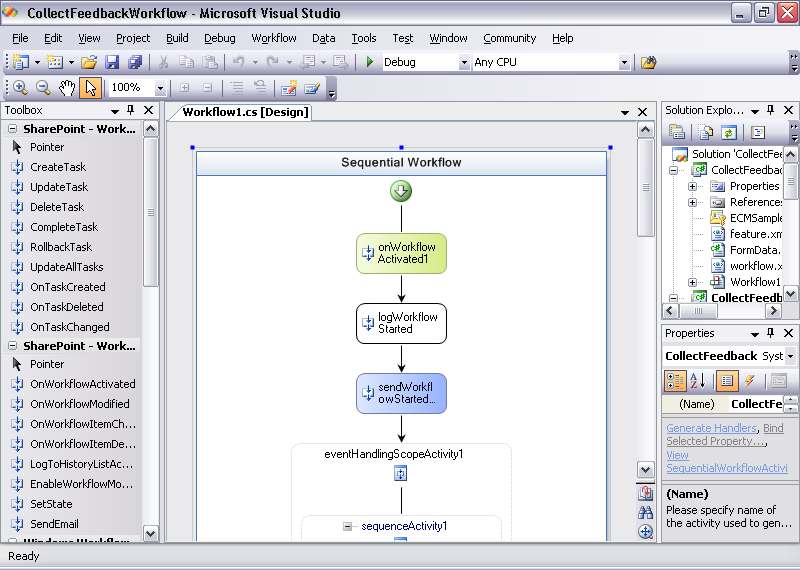 Windows SharePoint Services のワークフロー例